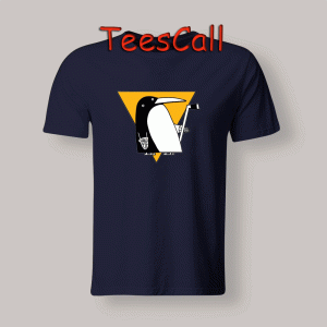 Tshirt Cubist Penguin Blue Navy