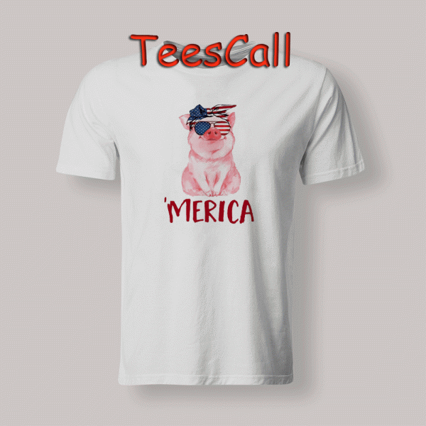 Tshirts American Logo Pig