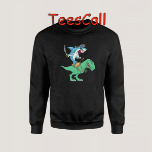 Sweatshirts Shark Riding Dinosaur