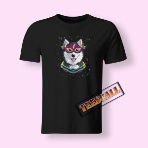 Mardi Gras Siberian Husky T-Shirt