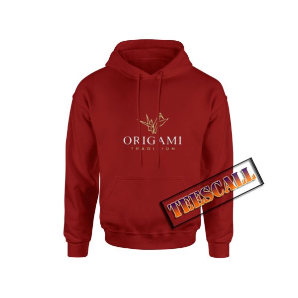 Origami-Paper-Bird-Hoodie-Red